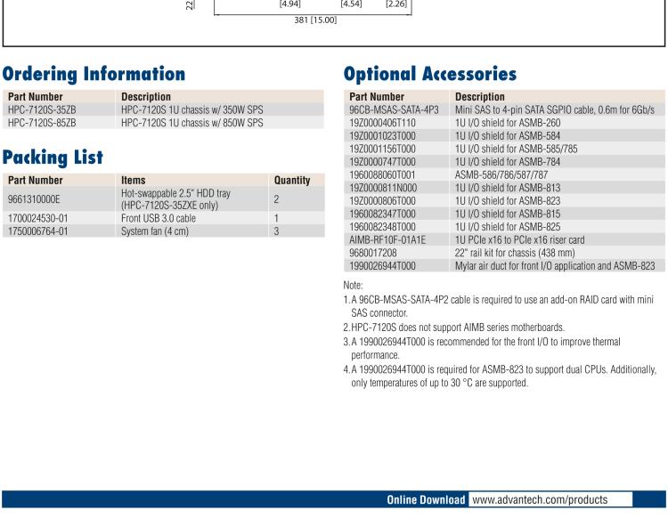 研華HPC-7120S 1U 上架式服務(wù)器短機(jī)箱，適用Micro ATX/ATX 服務(wù)器主板，支持1*全高/半長(zhǎng)PCIe x16擴(kuò)展插槽