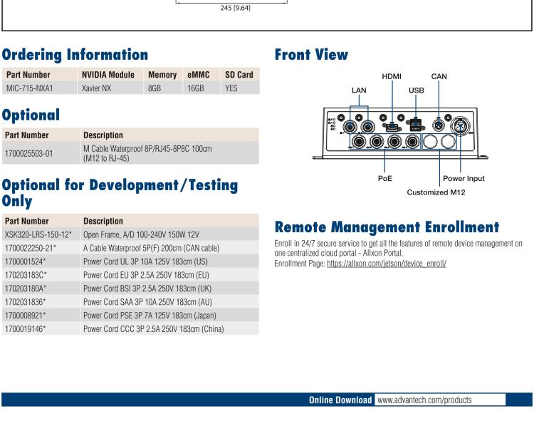 研華MIC-715 加固型AI 推理平臺，基于英偉達Jetson? Xavier NX，IP67防護等級
