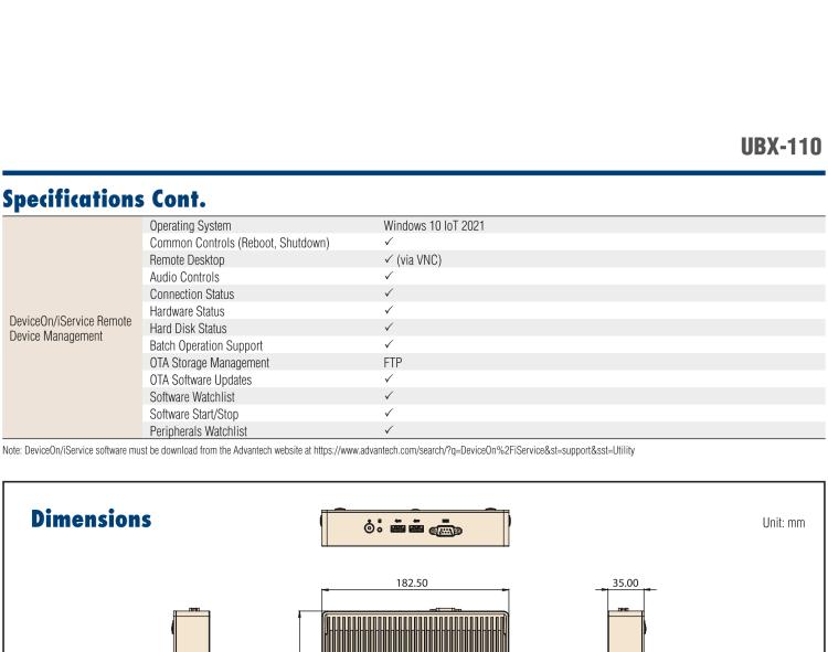 研華UBX-110 研華 UBX-110 是一臺(tái)工業(yè)級(jí)微型計(jì)算機(jī)，適用于辦公室、零售應(yīng)用等。內(nèi)置 Intel Tiger Lake 系列處理器提升系統(tǒng)性能和工作效率。