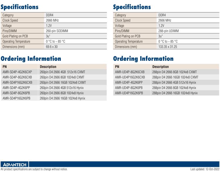 研華AMR-SD4P 此系列提供國產(chǎn)化的內(nèi)存，產(chǎn)品于中國制造，并采用中國品牌CXMT DRAM IC和Hynix IC 芯片。