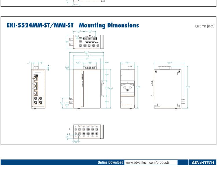 研華EKI-5524SSI-ST 2光4電百兆ProView(組態(tài))系列工業(yè)以太網(wǎng)交換機(jī)(包含單模/多模、SC/ST接口)