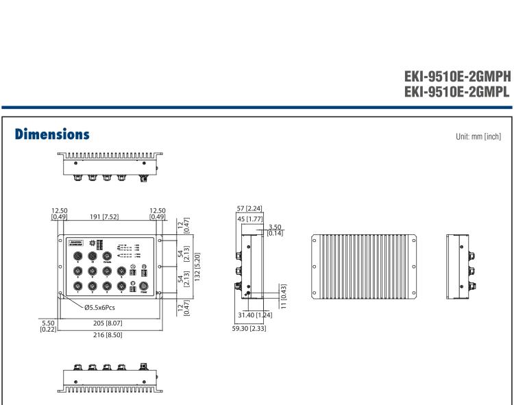 研華EKI-9510E-2GMPH 10個(gè)百兆M12 POE端口網(wǎng)管EN50155交換機(jī)， 支持72/96/110 VDC供電