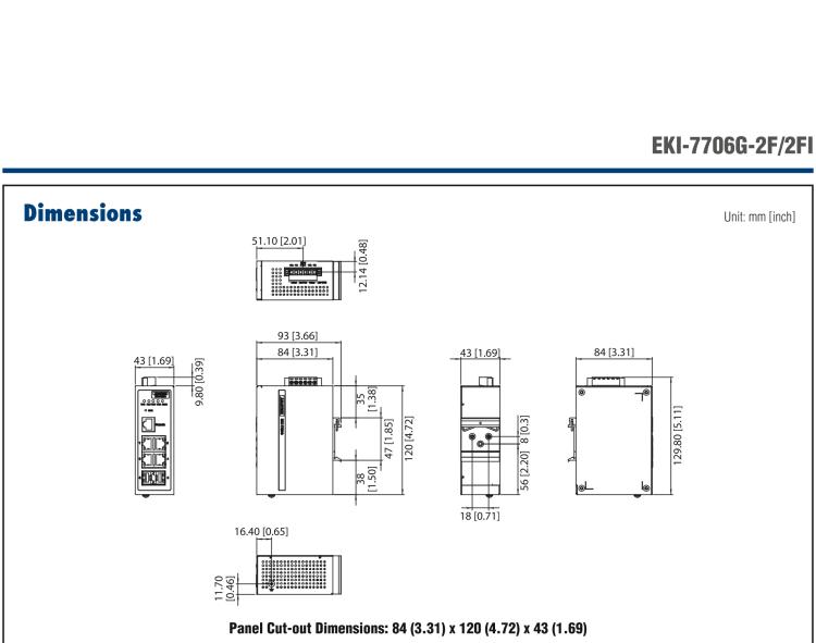 研華EKI-7706G-2FI 4GE+2G SFP網(wǎng)管型工業(yè)以太網(wǎng)交換機(jī)，-40～75℃