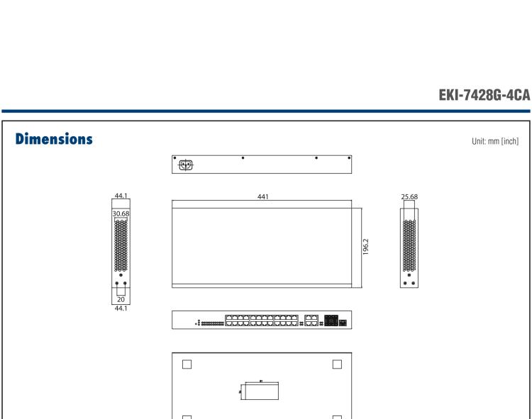 研華EKI-7428G-4CA 24G+4G Combo光電復用接口，二層網管型交換機