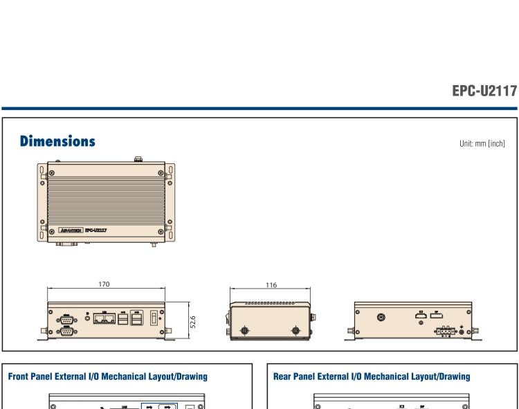 研華EPC-U2117 Intel Atom第六代Apollo Lake無風(fēng)扇嵌入式工控機，板載eMMC，CANBUS