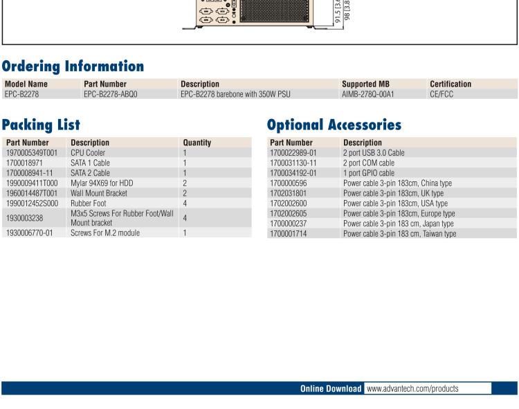 研華EPC-B2278 適配Intel 第12代 Core i 系列處理器，搭載Q670E芯片組。2U高度，精簡(jiǎn)尺寸，性能強(qiáng)勁，是小尺寸高性能場(chǎng)景的理想解決方案。