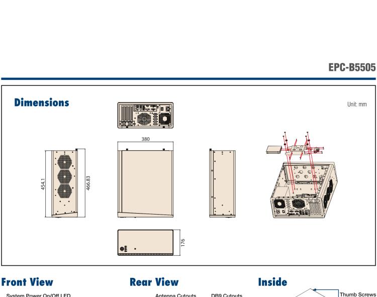 研華EPC-B5505 適配Intel? 第6/7代 Core ? i/Xeon E3系列處理器，搭載H110芯片組。標(biāo)準(zhǔn)4U上架，廣泛適用于各種行業(yè)。