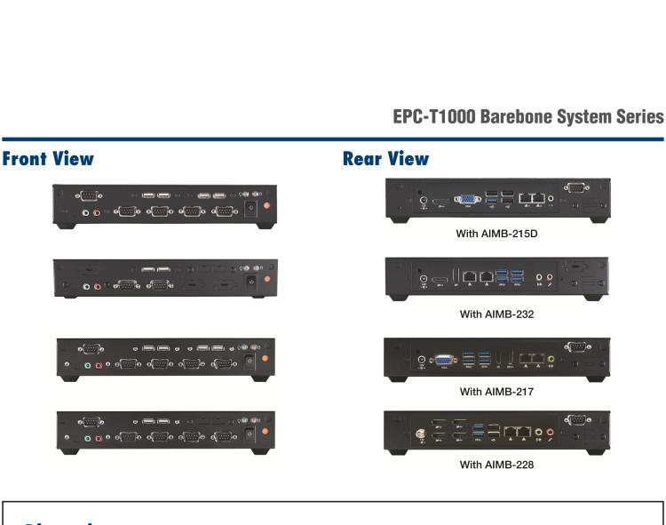 研華EPC-T1232 板載Intel? 第6代 Core? i ULT 系列處理器。無風扇設計，1U超薄高度，支持上架。