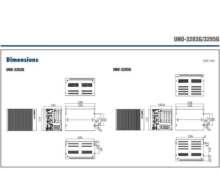 研華UNO-3283G 高效能嵌入式無(wú)風(fēng)扇工業(yè)電腦，搭配Intel? Core? i 處理器，2×GbE, 2×mPCIe, HDMI, DVI-I