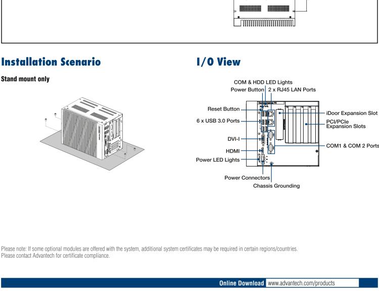研華UNO-3285C 搭配Intel? Core?處理器，4×PCI(e) 擴展槽，2 x GbE, 2 x mPCIe, HDMI, DVI-I