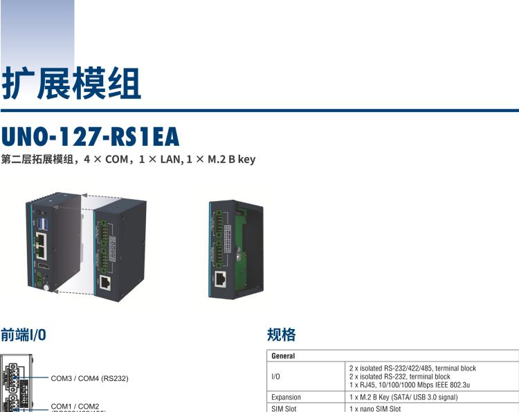 研華UNO-127 DIN導(dǎo)軌控制器，采用英特爾?Atom?x6413E 處理器