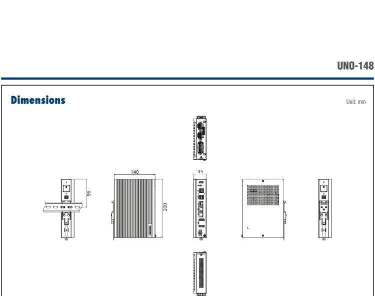 研華UNO-148 常規(guī)無(wú)風(fēng)扇DIN導(dǎo)軌控制器，采用第11代Intel? Core? i處理器