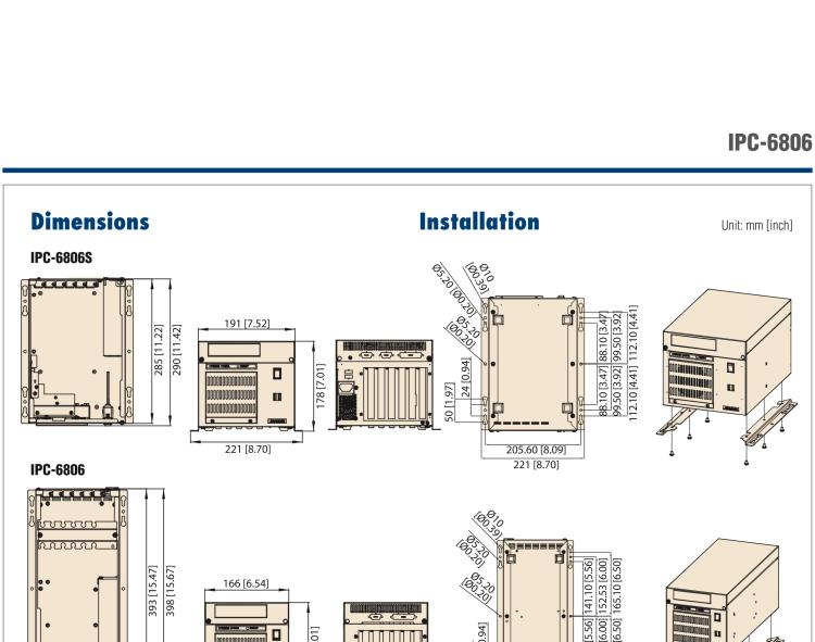 研華IPC-6806 6槽，桌上型/壁掛式機(jī)箱 支持1U電源