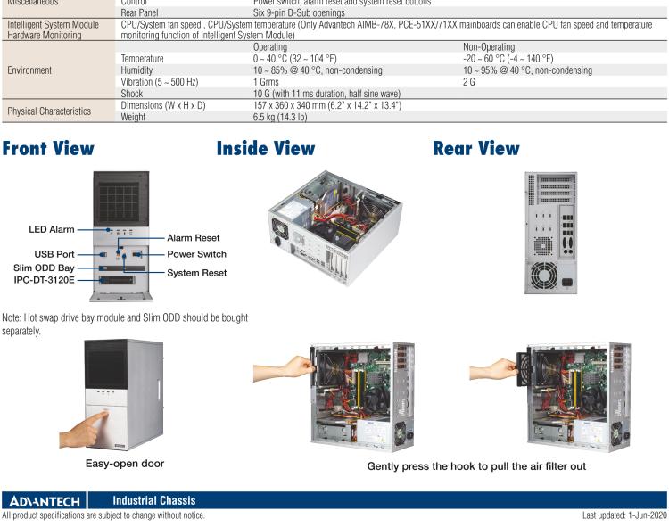 研華IPC-5122 臺(tái)式/壁掛式機(jī)箱，用于MicfrorATX母板，配有PS/2電源