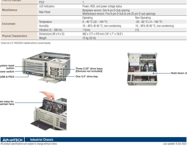 研華IPC-610-H 4U上架式機箱，支持LED指示 & 聲音警報通知