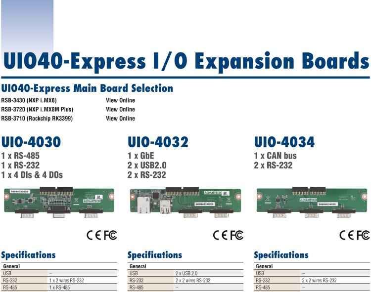 研華UIO-4034 UIO40-Express I/O 擴(kuò)展卡，支持 2 wires RS-232, 1 CAN Bus