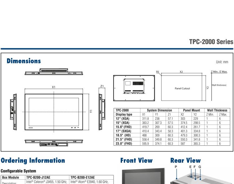 研華TPC-2151T 模組化工業(yè)瘦客戶機(jī)多點觸控平板電腦，配備15“XGA LED LCD和Intel?Celeron?處理器
