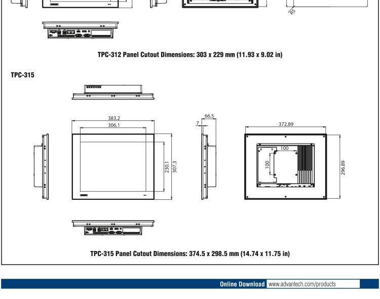 研華TPC-315 15英寸XGA TFT LED LCD觸摸屏電腦，搭載第八代Intel?Core? i3/ i5/ i7處理器，內(nèi)置8G DDR4 RAM
