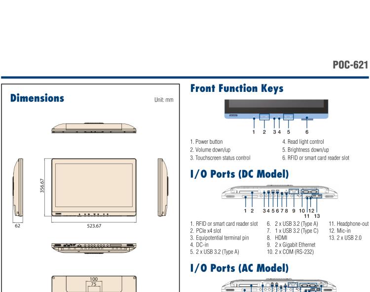 研華POC-621 高性能醫(yī)用一體機，可用于多種醫(yī)療應(yīng)用