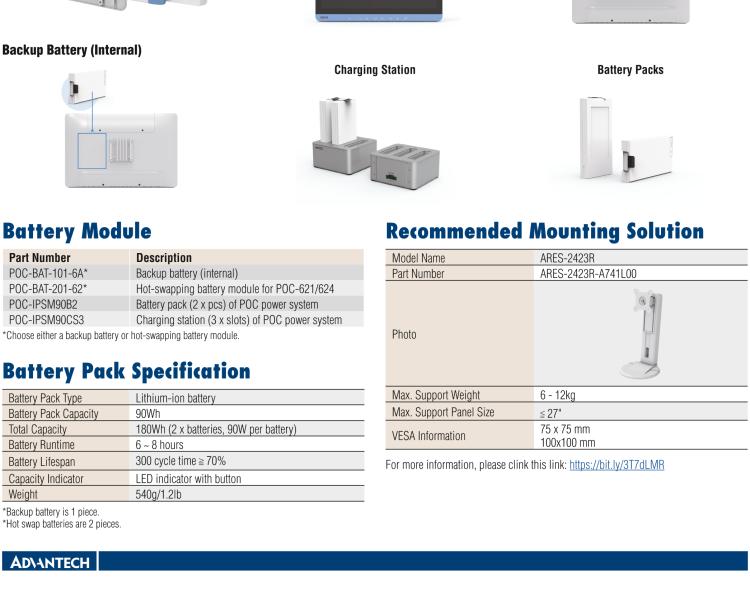 研華POC-621 高性能醫(yī)用一體機，可用于多種醫(yī)療應(yīng)用