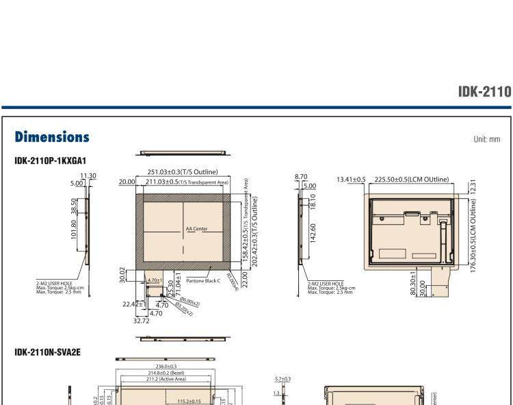 研華IDK-2110 10.4” SVGA 1200cd/m2 超高亮度工業(yè)顯示套件，帶 LED 背光燈、LVDS 接口