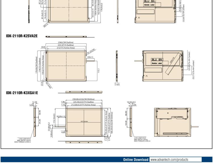 研華IDK-2110 10.4” SVGA 1200cd/m2 超高亮度工業(yè)顯示套件，帶 LED 背光燈、LVDS 接口