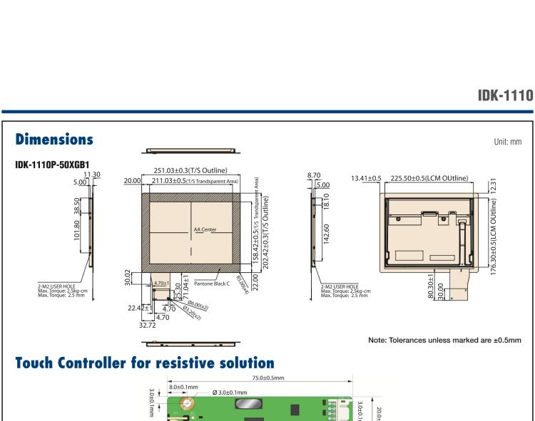 研華IDK-1110 10.4" SVGA 工業(yè)顯示套件，帶電阻式觸摸屏解決方案