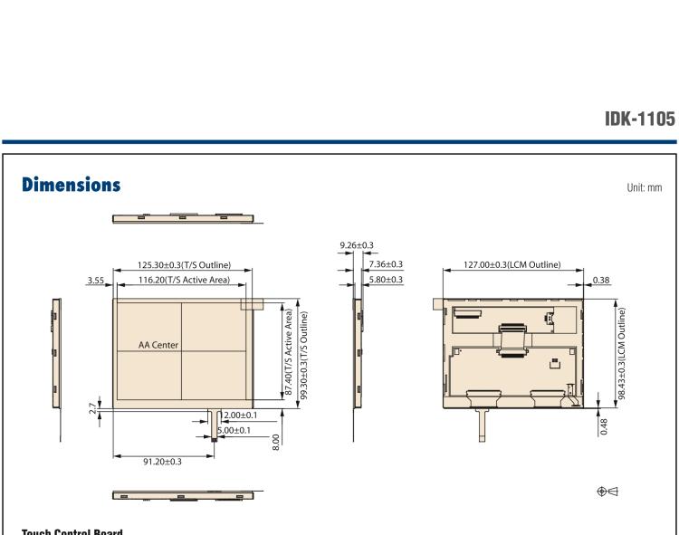 研華IDK-1105 5.7" VGA 工業(yè)顯示套件，帶觸摸屏解決方案和 LVDS 接口