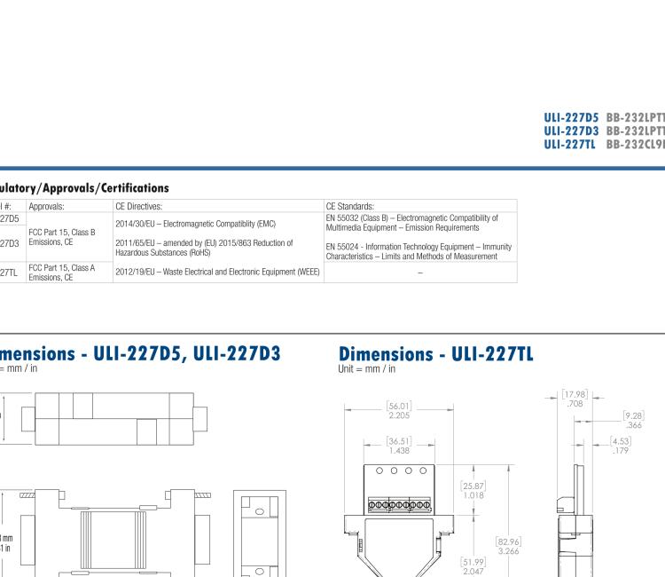 研華BB-232LPTTL ULI-227D5 RS-232（DB9母頭）至5V TTL（DB9公頭）轉(zhuǎn)換器，端口供電